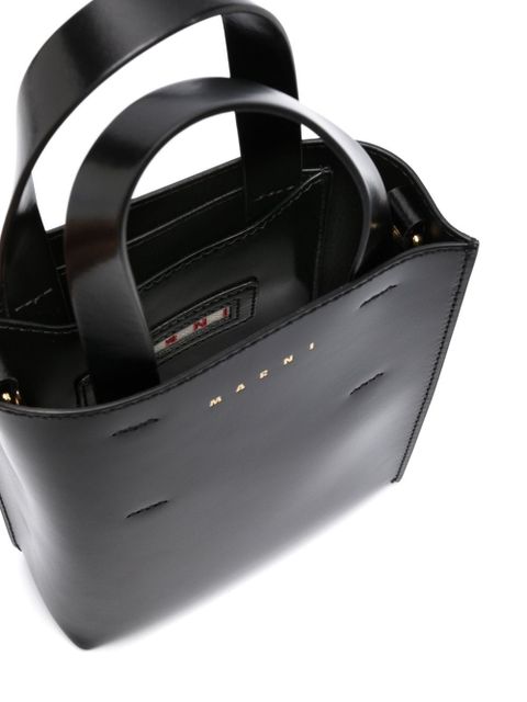 Marni Museo Nano leather tote bag - Black