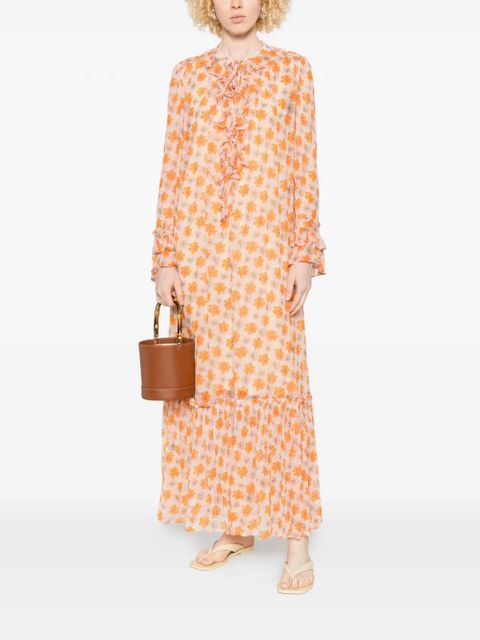 Zadig&Voltaire ruffled floral-print maxi dress - Orange - zdjęcie produktu nr 2