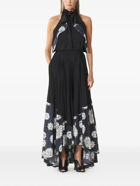 Lanvin pleated floral-pattern maxi dress - Black - zdjęcie produktu nr 2