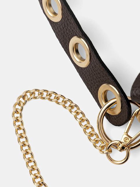 Answear.LAB torebka skórzana kolor brązowy