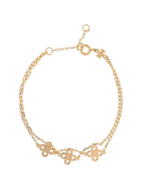 Tory Burch clover-logo earrings and bracelet set - Gold