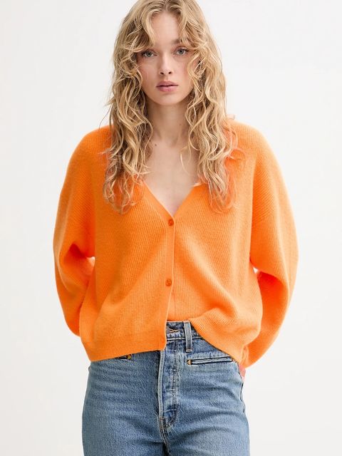 American Vintage kardigan z wełną damski kolor pomarańczowy lekki RAX19C - zdjęcie produktu nr 1