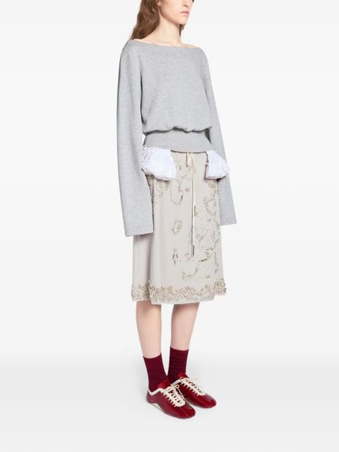 DRIES VAN NOTEN boat-neck long-sleeved top - Grey