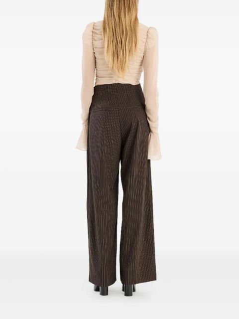 ROTATE BIRGER CHRISTENSEN puff-sleeve ruched top - Neutrals