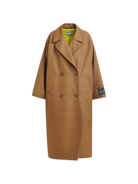 Essentiel Antwerp logo-patch double-breasted coat - Brown - zdjęcie produktu nr 1