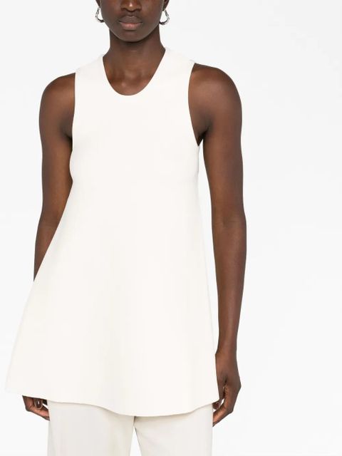 Jil Sander cropped-detail sleeveless blouse - Neutrals