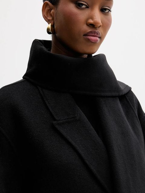 Liu Jo płaszcz z wełną kolor czarny MF5025 T4627