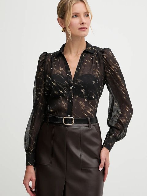 Morgan koszula damska kolor czarny slim z kołnierzykiem klasycznym COOD.F - zdjęcie produktu nr 1