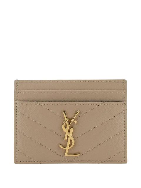 Saint Laurent Cassandre Matelassé leather cardholder - Neutrals - zdjęcie produktu nr 1