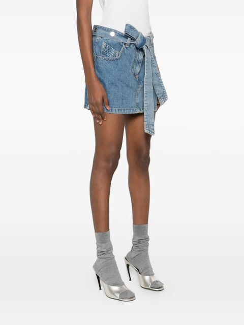 The Attico belted mini skirt - Blue