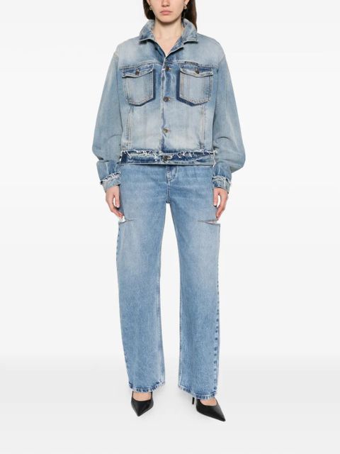 MM6 Maison Margiela frayed-hem denim jacket - Blue - zdjęcie produktu nr 2