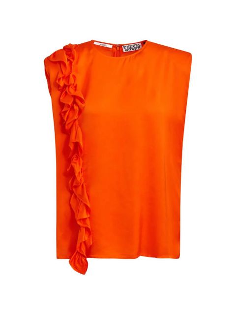 Essentiel Antwerp ruffled sleeveless blouse - Orange - zdjęcie produktu nr 1