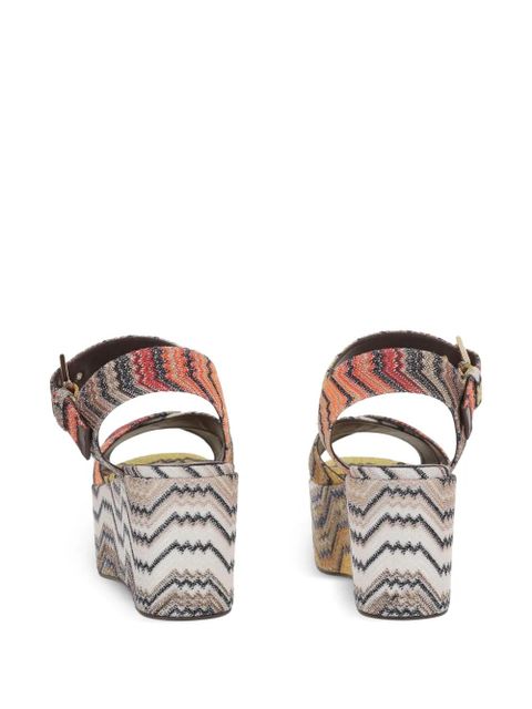 Missoni graphic-print platform sandals - Orange