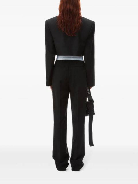 Alexander Wang pleat-detail logo-waistband trousers - Black - zdjęcie produktu nr 2