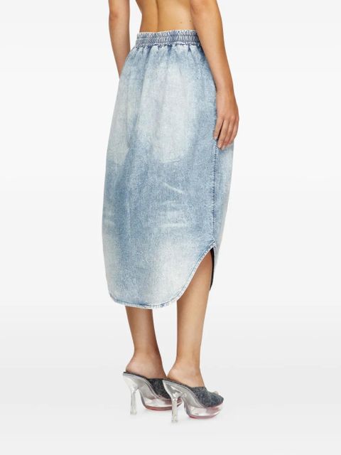 Diesel DE-Ashley-S elastic-waistband curved-hem midi skirt - Blue - zdjęcie produktu nr 2