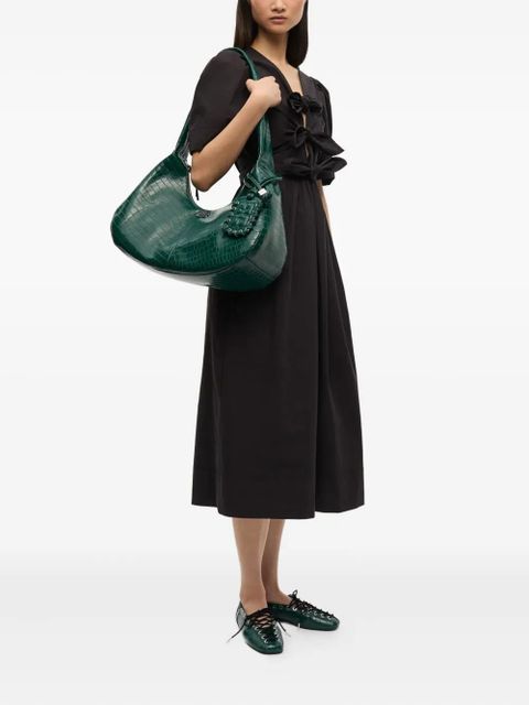 GANNI crocodile-embossed shoulder bag - Green - zdjęcie produktu nr 2