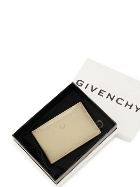 Givenchy Day embossed-logo leather card holder - Neutrals