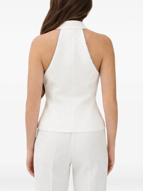 PINKO halterneck sleeveless waistcoat - White