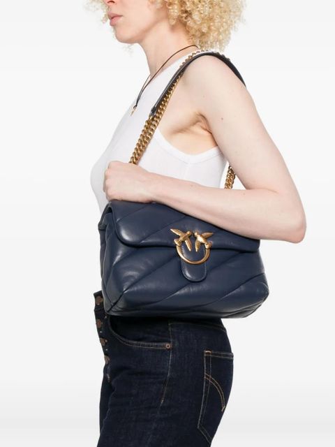 PINKO Classic Love Bag Puff Maxi Quilt bird-embellished shoulder bag - Blue - zdjęcie produktu nr 2