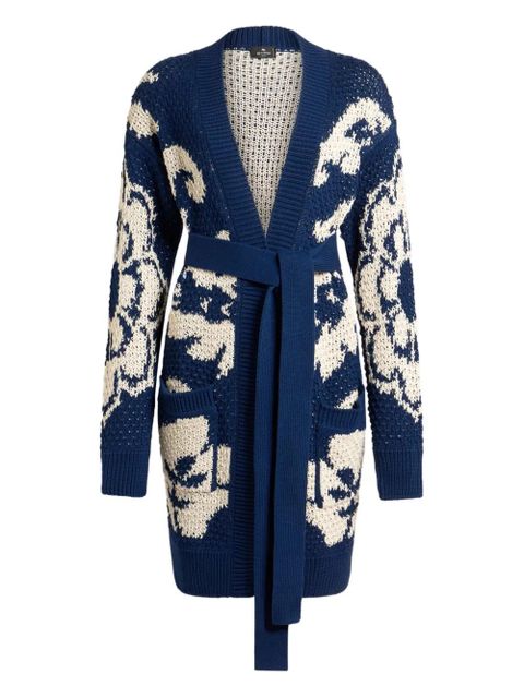 ETRO floral-jacquard cardigan - Blue - zdjęcie produktu nr 1