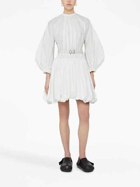 Jil Sander puffball belted cotton minidress - White