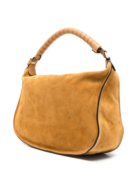 Chloé small Marcie topstitched-handle tote bag - Brown