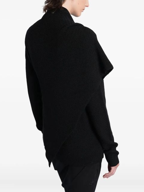 ENTIRE STUDIOS ribbed turtleneck draped sweater - Black