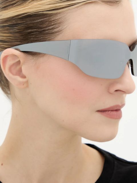 Balenciaga okulary przeciwsłoneczne kolor srebrny BB0421S