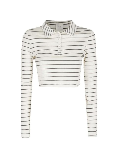 Alysi striped collared polo shirt - Neutrals - zdjęcie produktu nr 1