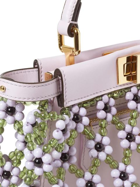 FENDI mini Peekaboo beaded tote bag - Purple