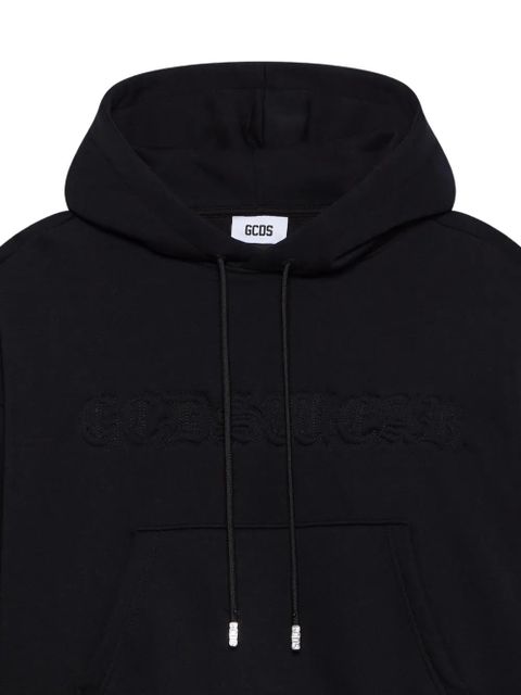GCDS embroidery-logo hoodie - Black