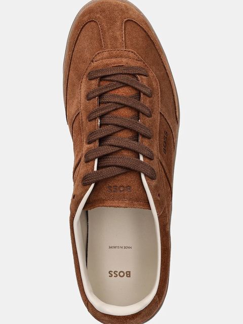 BOSS sneakersy zamszowe Brenta damskie kolor brązowy 50536645