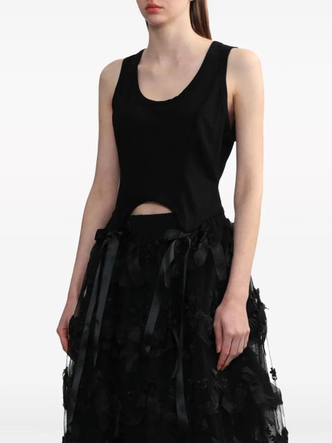 Simone Rocha bow and ribbon-detail cotton vest - Black