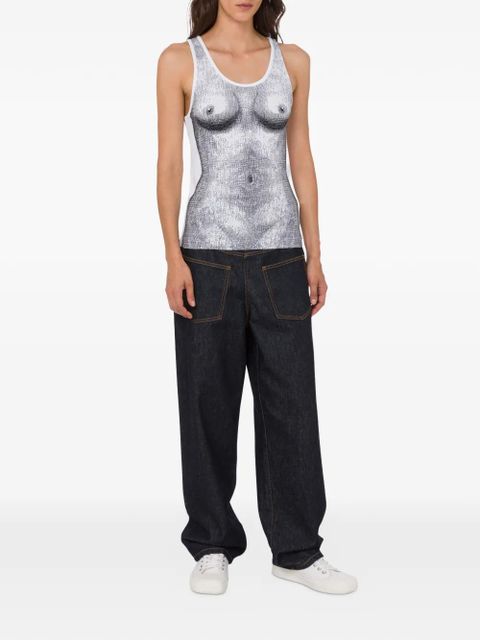 Moschino graphic-print sleeveless tank top - White - zdjęcie produktu nr 2