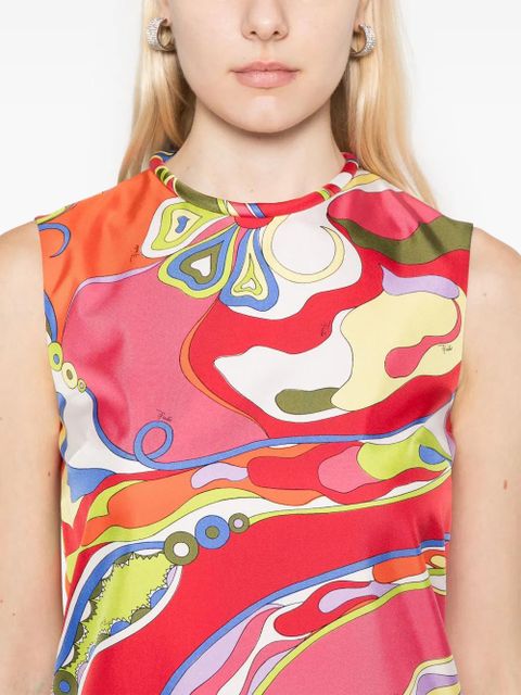 PUCCI Orchidee-print silk mini dress - Pink