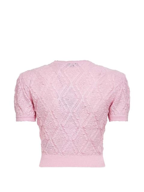 Self-Portrait flower embroidery cropped cardigan - Pink - zdjęcie produktu nr 2