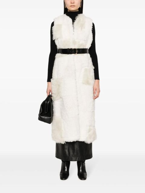 Chloé patchwork shearling gilet - White - zdjęcie produktu nr 2