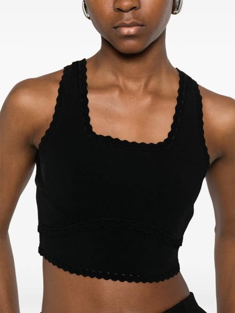 SANDRO scallop-trim top - Black