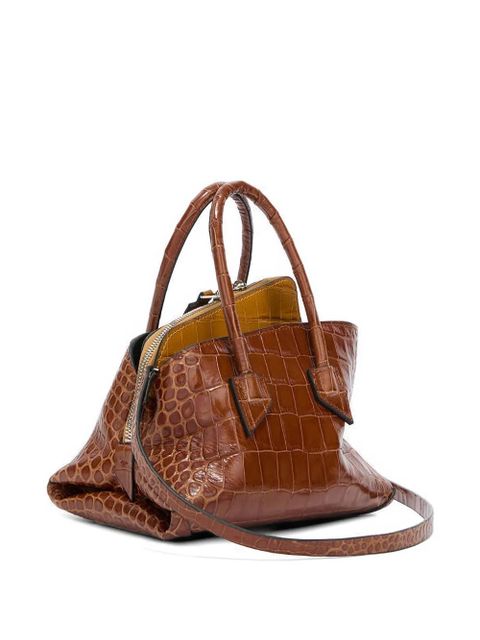 The Attico mini La Passeggiata asymmetric tote bag - Brown - zdjęcie produktu nr 2