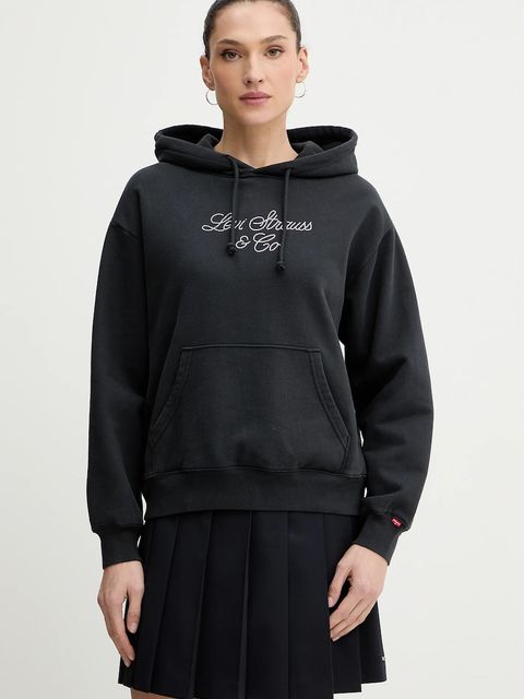 Levi's bluza bawełniana damska kolor szary z kapturem gładka A7296 - zdjęcie produktu nr 1