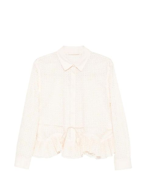 Ulla Johnson Kelila cut-out long-sleeve shirt - Neutrals - zdjęcie produktu nr 1