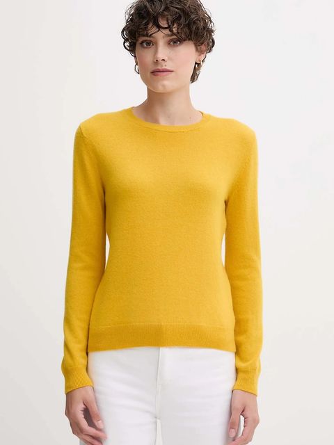 United Colors of Benetton sweter wełniany damski kolor żółty lekki - zdjęcie produktu nr 1