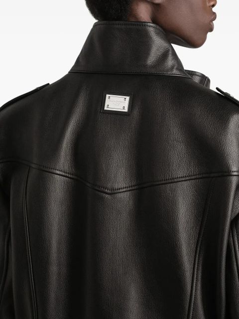 Dolce & Gabbana biker-style leather jacket - Black