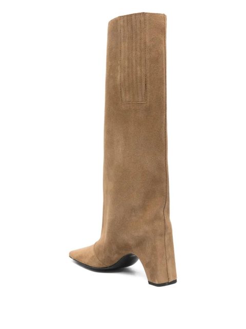 Coperni square-toe heeled knee-high boots - Brown