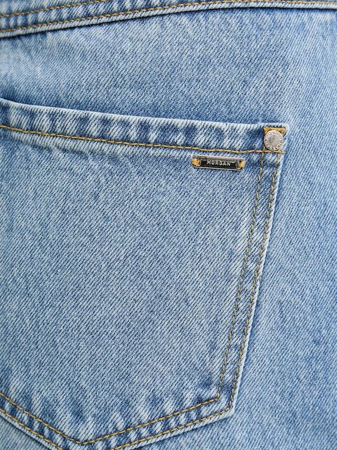 Morgan spódnica jeansowa JROMA kolor niebieski midi prosta JROMA