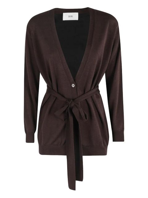 SOLOTRE belted cardigan - Brown - zdjęcie produktu nr 1