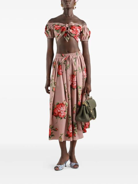 Dolce & Gabbana floral print drawstring skirt - Pink - zdjęcie produktu nr 2