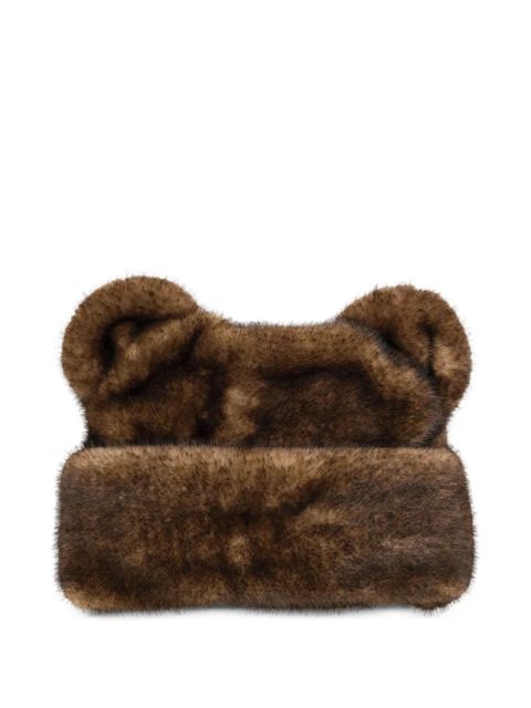 Marc Jacobs bear-ear faux-fur hat - Brown - zdjęcie produktu nr 2
