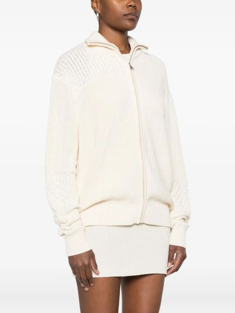 Aya Muse patterned-jacquard cardigan - Neutrals