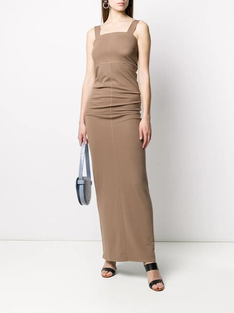 LEMAIRE square neck maxi dress - Brown